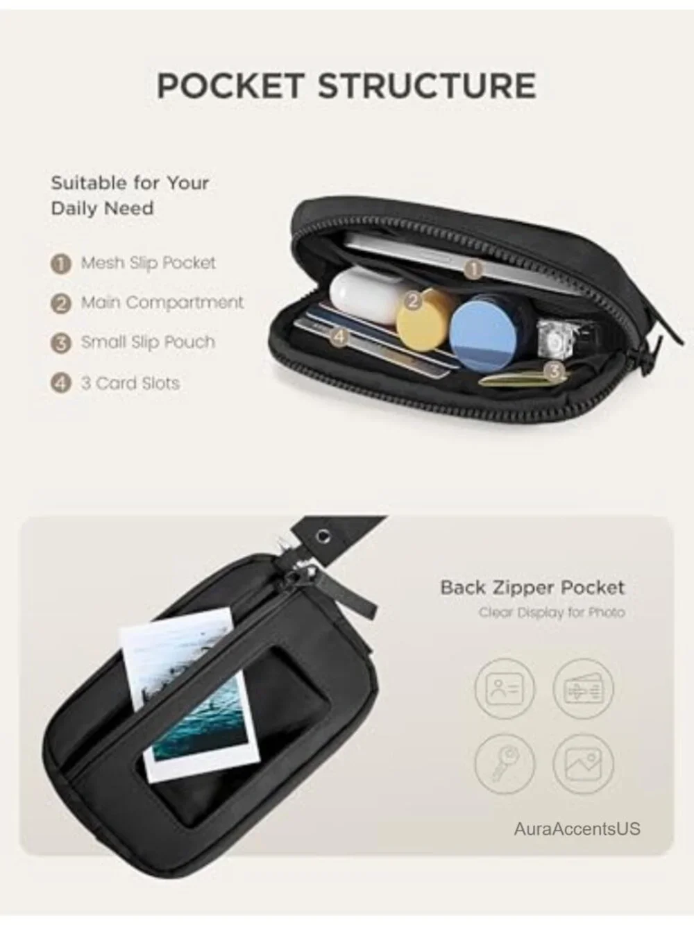 Quilted RFID Blocking Wristlet Wallet with Zipper